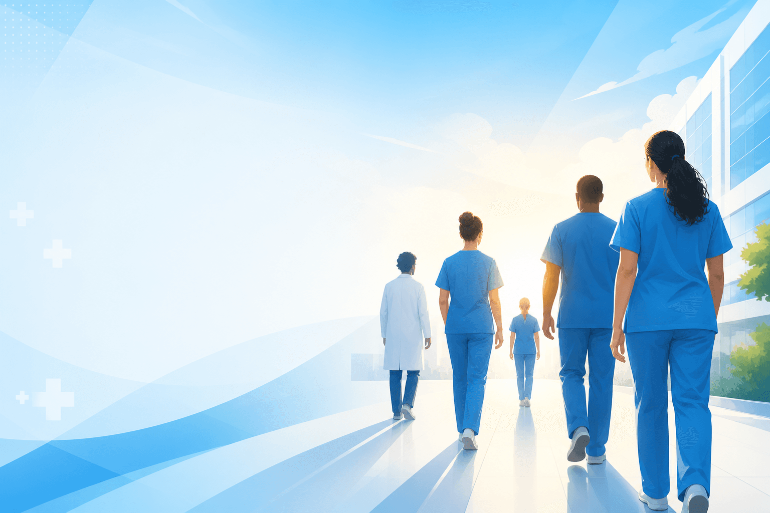 Healthcare professionals moving forward toward their future