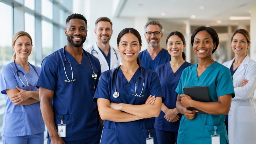Diverse team of healthcare professionals